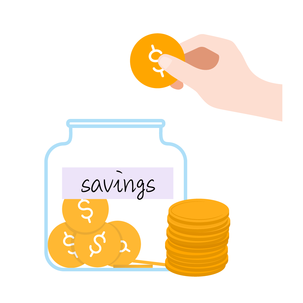Graphic of money savings jar